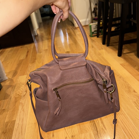 Unstructured mauve satchel bag - Picture 1 of 11